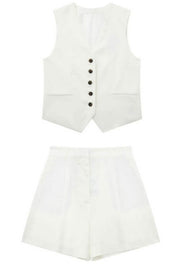 Conjunto Alfaiataria Taylor em Linho com Colete e Short