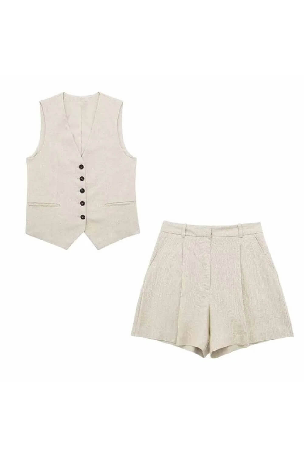 Conjunto Alfaiataria Taylor em Linho com Colete e Short