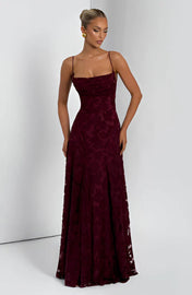 Vestido Longo com Renda e Amarração Esther