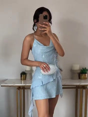 Vestido Curto de Paetê Tendência Modern Layse