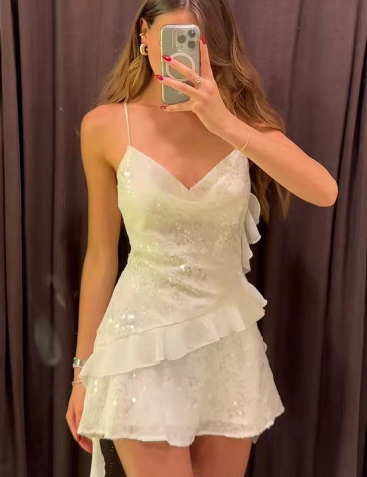 Vestido Curto de Paetê Tendência Modern Layse