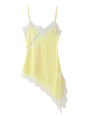 Vestido Curto de Cetim com Renda Pamella