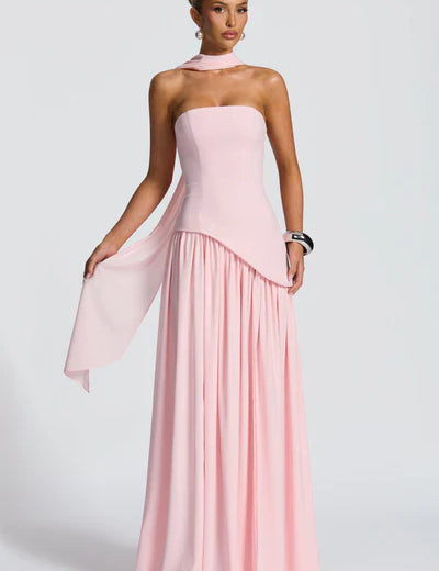 Vestido Longo Sem Alças Elegante Modern Mya