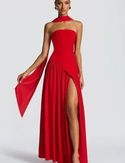 Vestido Longo Sem Alças Elegante Modern Mya