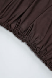 Vestido Yasmin Curto Assimétrico Drapeado com Cauda