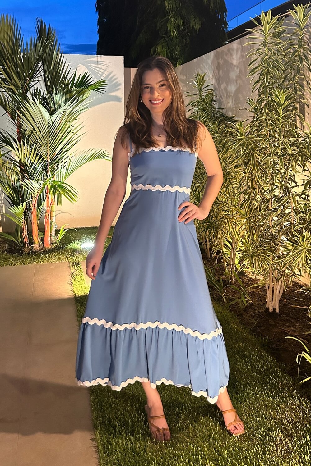Vestido Midi Alça Ajustável Lila