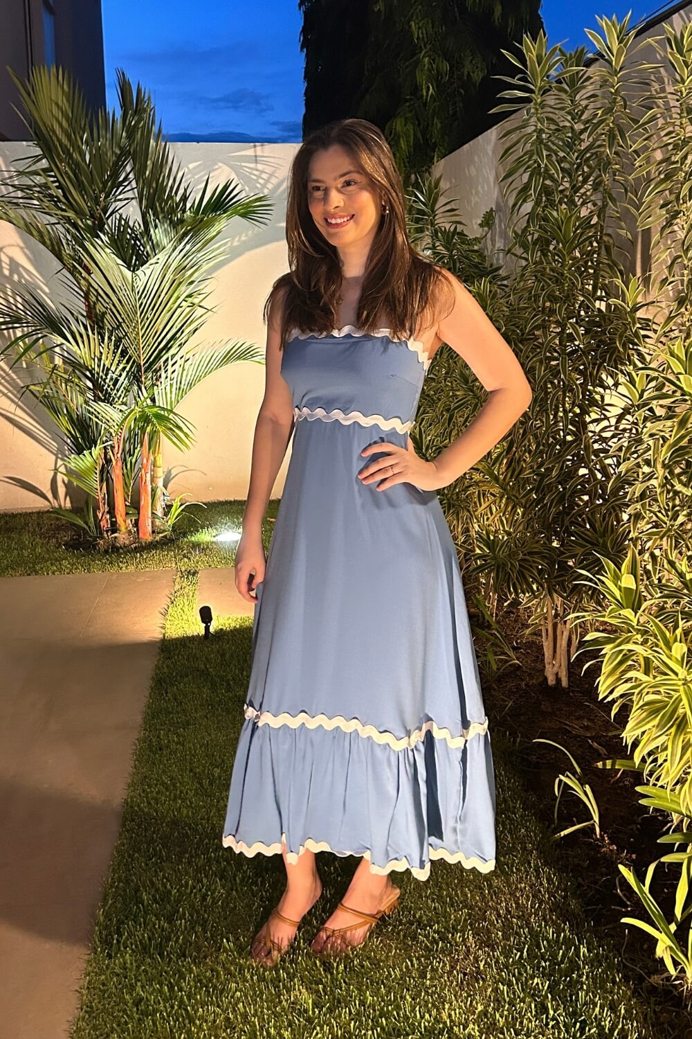 Vestido Midi Alça Ajustável Lila