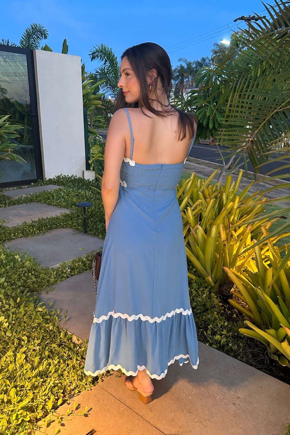 Vestido Midi Alça Ajustável Lila