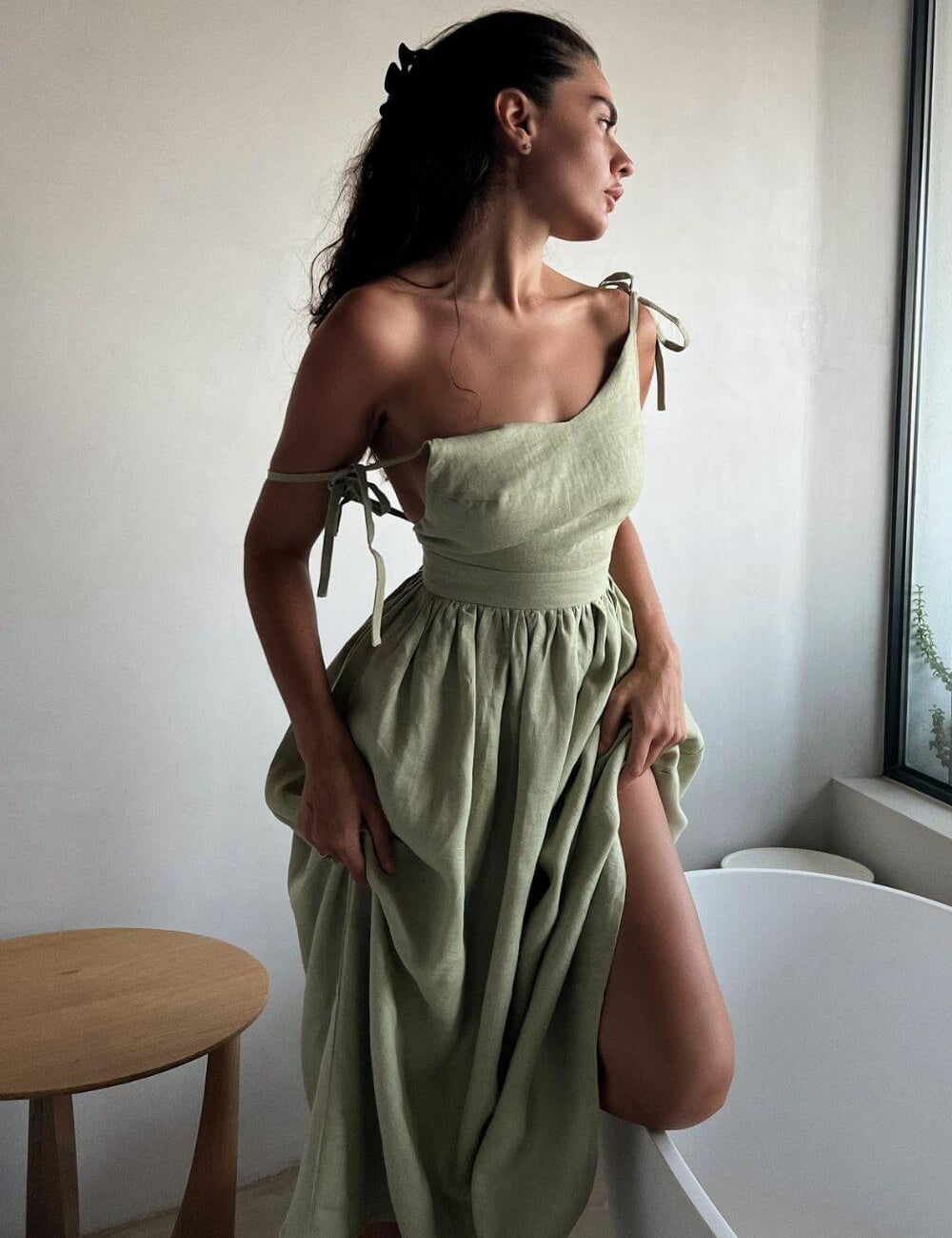 Vestido Midi em Linho Gianna