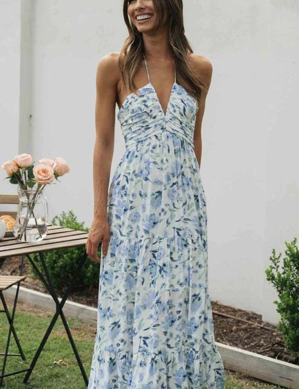 Vestido Longo Decote V Lisie