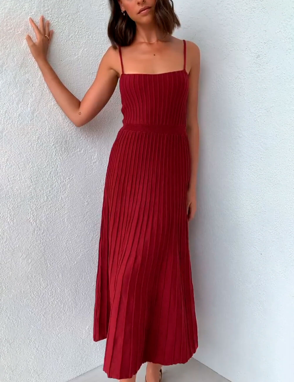 Vestido Midi Plissado Ivy