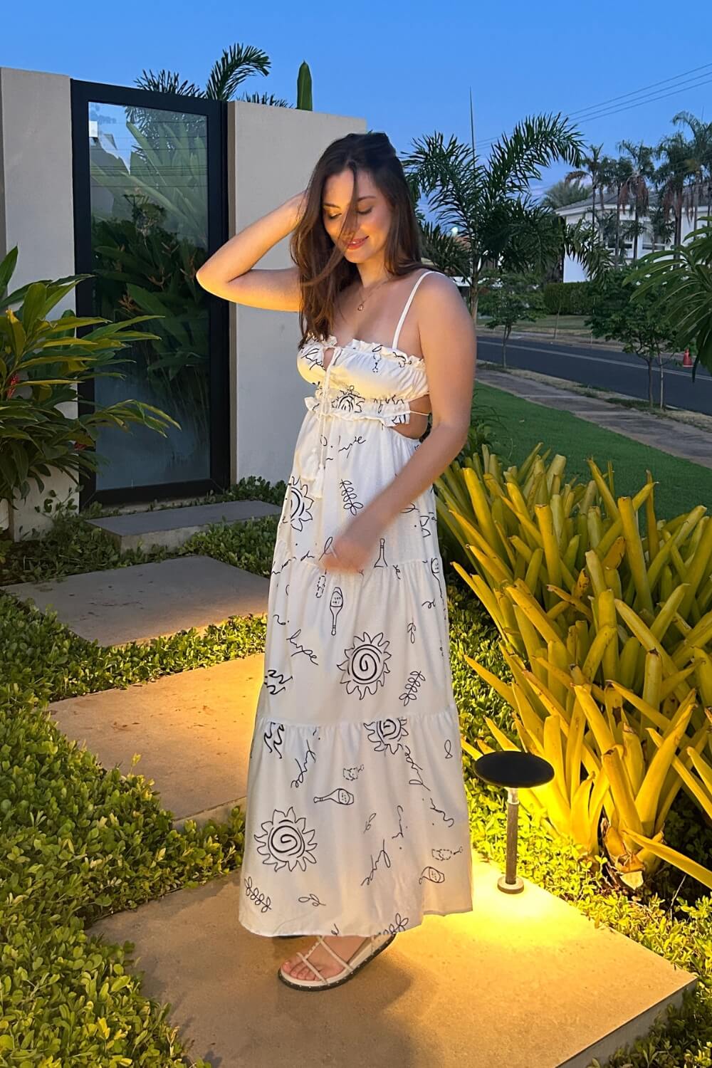Vestido Midi Estampado Sia